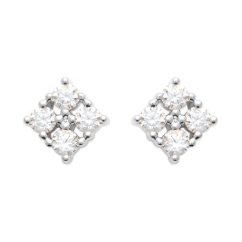 Boucles d'Oreilles Brillaxis puces carrées
en Argent Rhodié et Oxyde