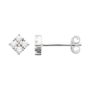 Boucles d'Oreilles Brillaxis puces carrées
en Argent Rhodié et Oxyde