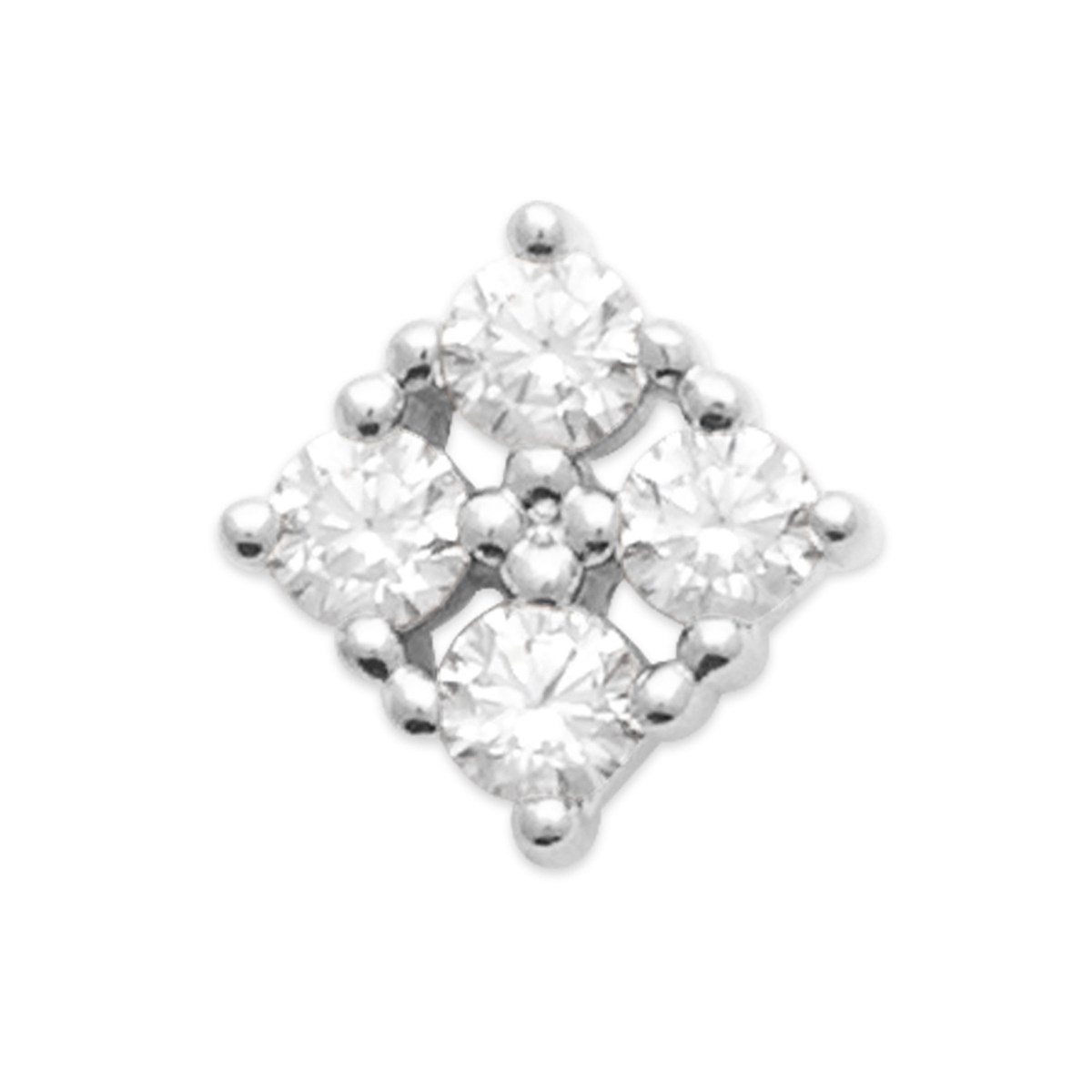Boucles d'Oreilles Brillaxis puces carrées_x000D_
en Argent Rhodié et Oxyde - vue 4