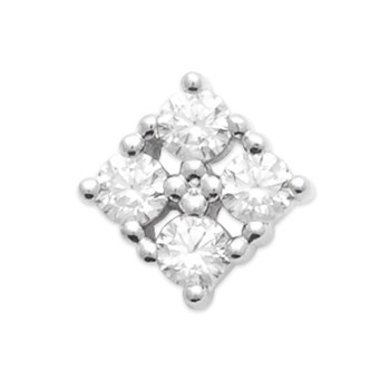 Boucles d'Oreilles Brillaxis puces carrées
en Argent Rhodié et Oxyde