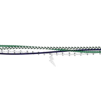 Bracelet multi rang Les Cadettes Eclair bleu et vert