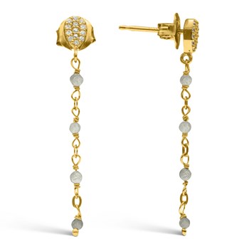 Verguld zilveren oorbellen Labradoriet Stenen