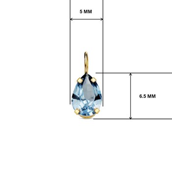 Necklace - Pendant 18 Carat Yellow Gold 750/000 - Blue Topaz Zirconium - Gold Chain