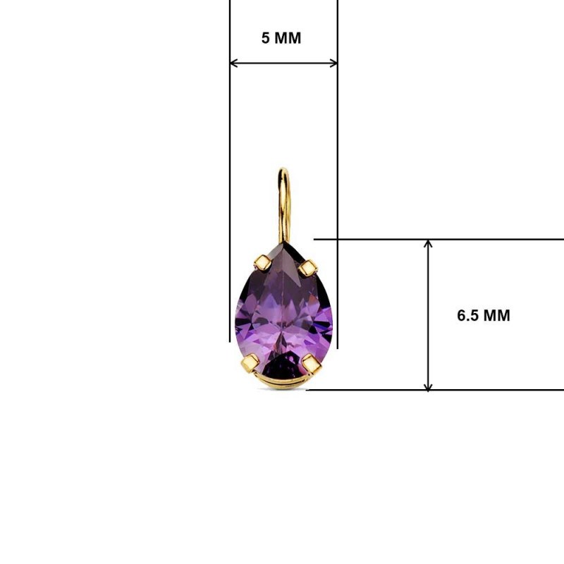 Collier - Pendentif Or Jaune 18 Carats 750/000 - Zirconium Améthyste - Chaine Dorée - vue 2