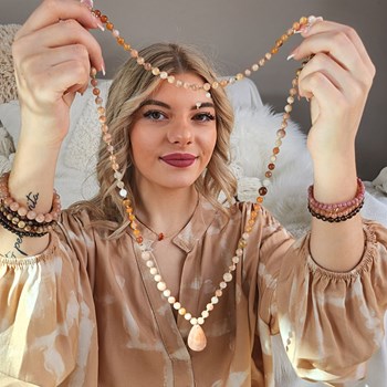 Collier pierres naturelles Moon Stone femme