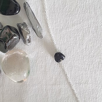 Collier caillou Tourmaline femme Argent