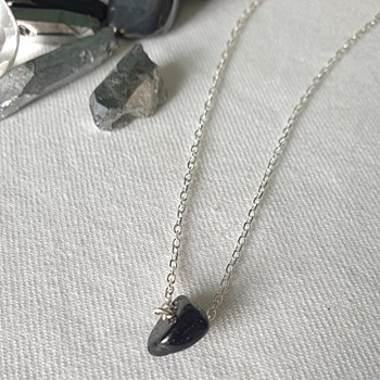 Collier caillou Tourmaline femme Argent