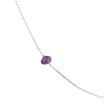 Collier caillou Améthyste femme Argent