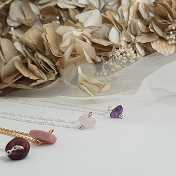 Collier caillou Améthyste femme Argent