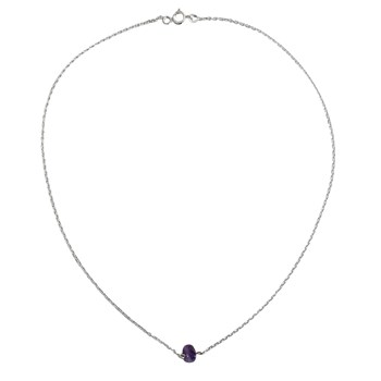 Collier caillou Améthyste femme Argent