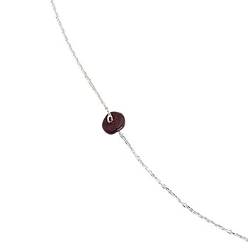 Collier caillou Grenat femme argent