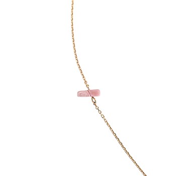 Collier caillou Rhodonite femme or