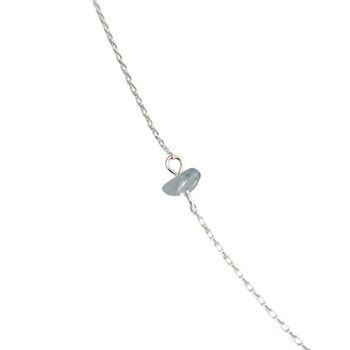 Collier caillou Aigue marine femme argent