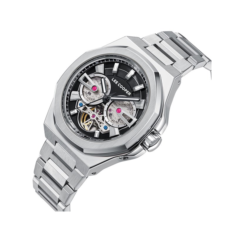 Montre homme - Analogique - Daniel - Boitier octogonale en métal - Cadran noir - vue 2