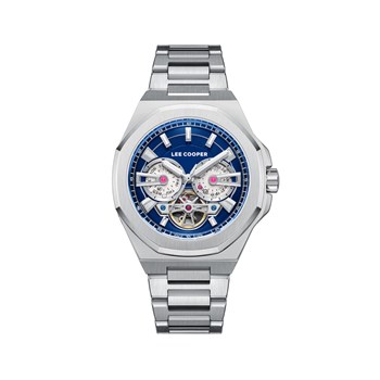 Montre homme - Analogique - Daniel - Boitier octogonale en métal - Cadran bleu