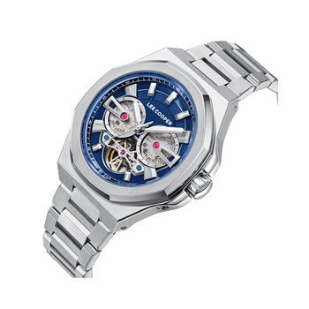 Montre homme - Analogique - Daniel - Boitier octogonale en métal - Cadran bleu