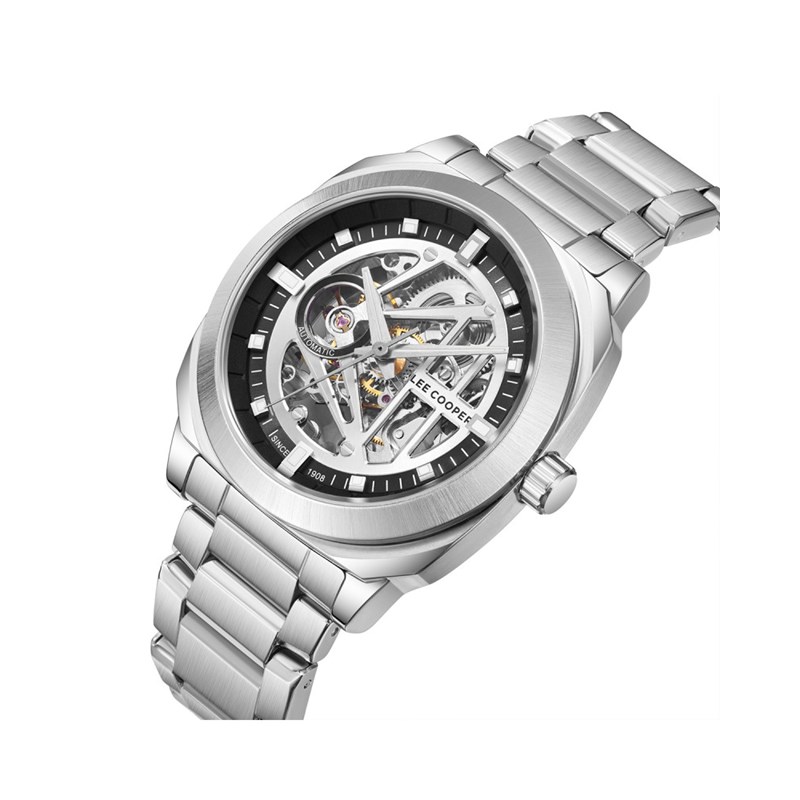 Montre homme - Analogique - Edern - Cadran squelette gris - vue 2