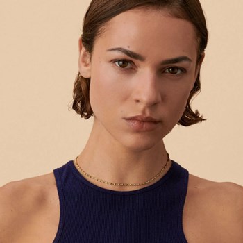 Collier Agatha Smarty laiton doré et email argenté