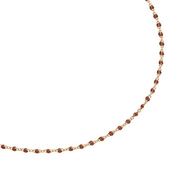 Collier Agatha Smarty laiton doré et email bordeaux