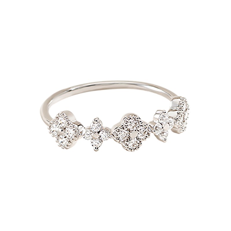 Bague Agatha Beloved argent fleurs_x000D_
T54 - vue 4