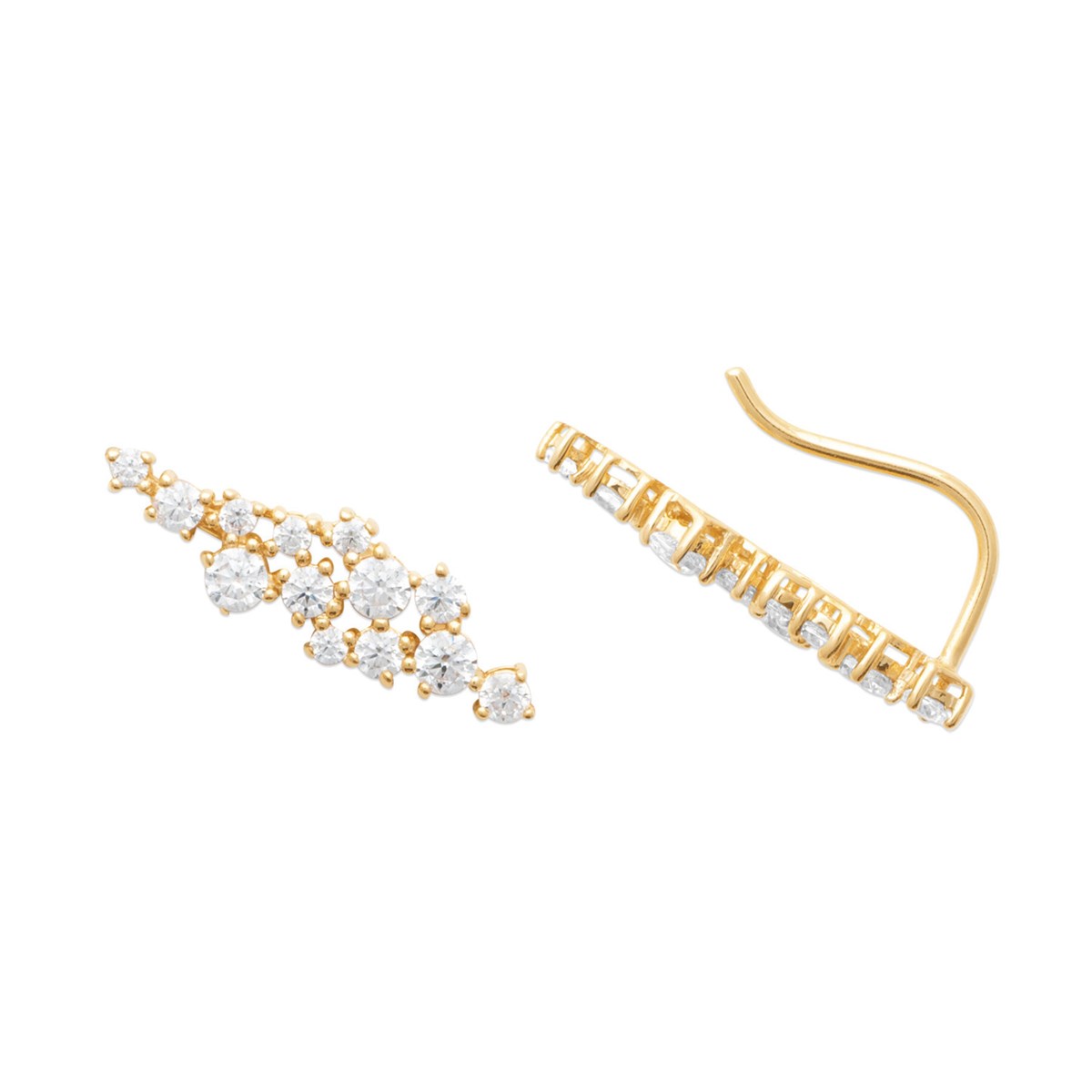 Boucles d'oreilles puces Brillaxis plaqué or OZ - vue 3