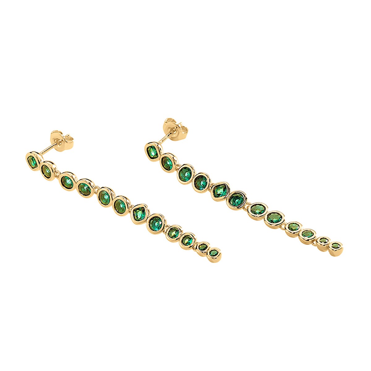 Boucles d'oreilles Agatha Adamas laiton doré_x000D_
zirconium verts