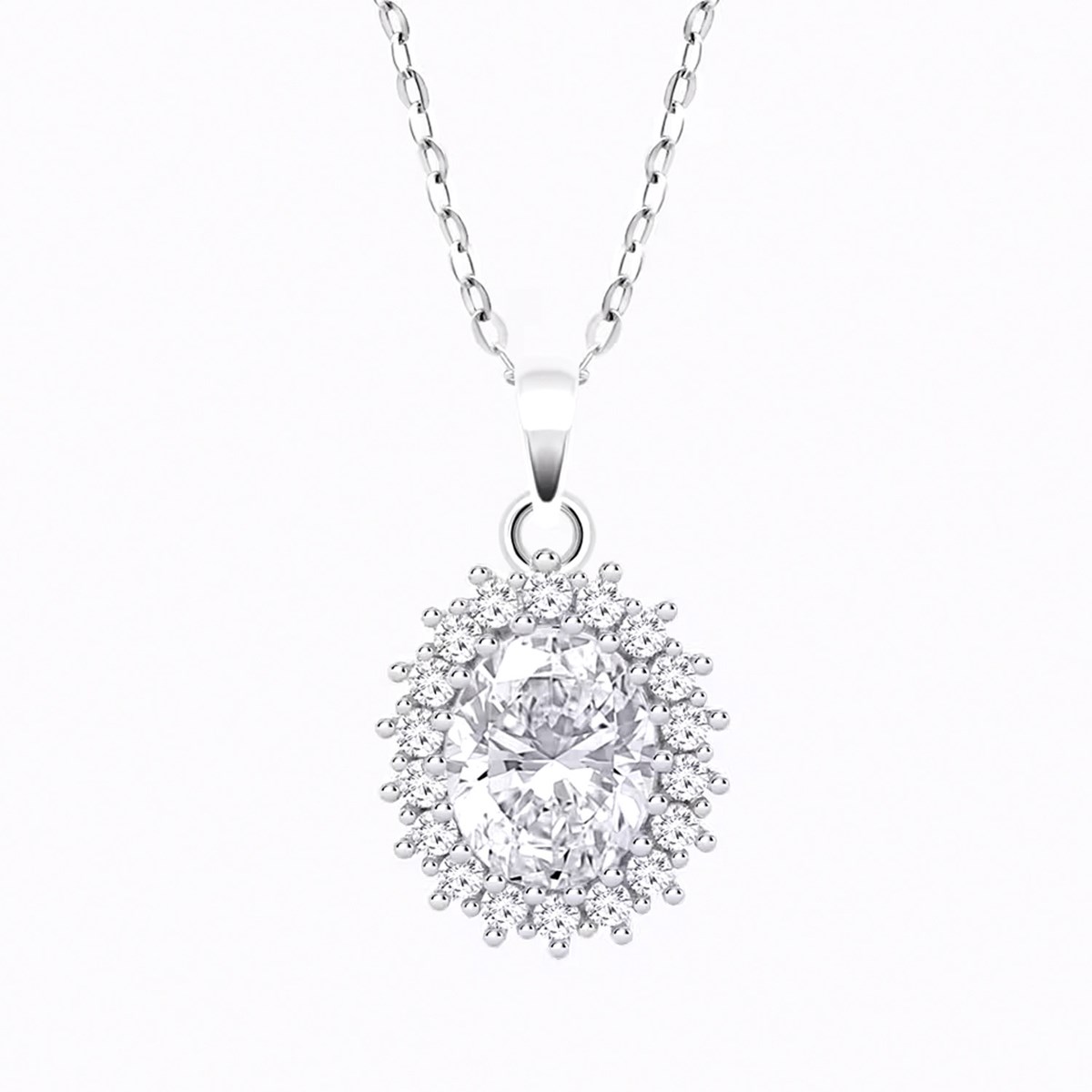 Collier Lotus Silver marguerite oxydes blancs