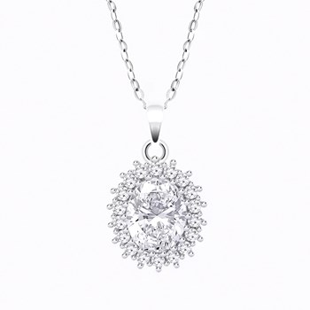 Collier Lotus Silver marguerite oxydes blancs