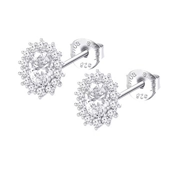 Clous d'oreilles Lotus Silver marguerite
oxydes blancs