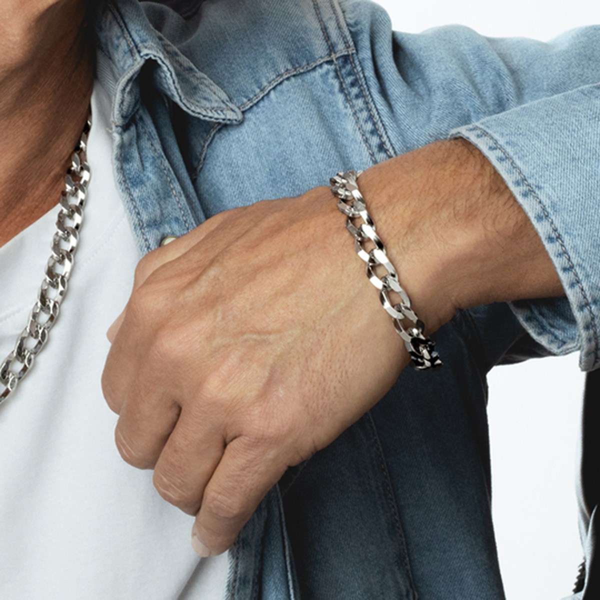Bracelet Homme Lotus Syle Chaîne maille gourmette - vue 2