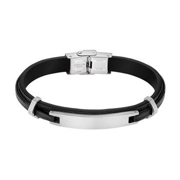 Bracelet homme Lotus Style acier et cuir