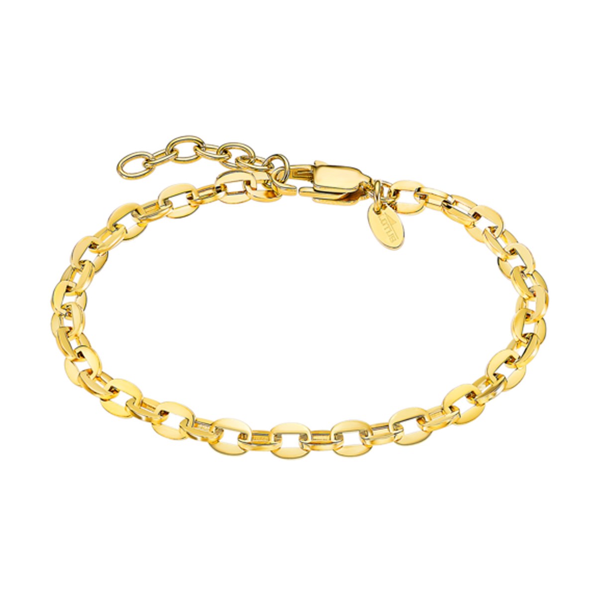 Bracelet Lotus Style Maille Forçat Acier Doré