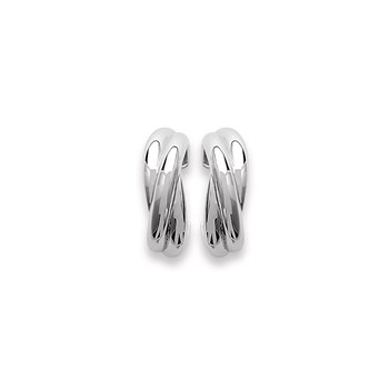 Créoles Brillaxis argent rhodié 3 brins 22mm
