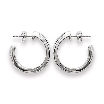 Créoles Brillaxis argent rhodié 3 brins 22mm