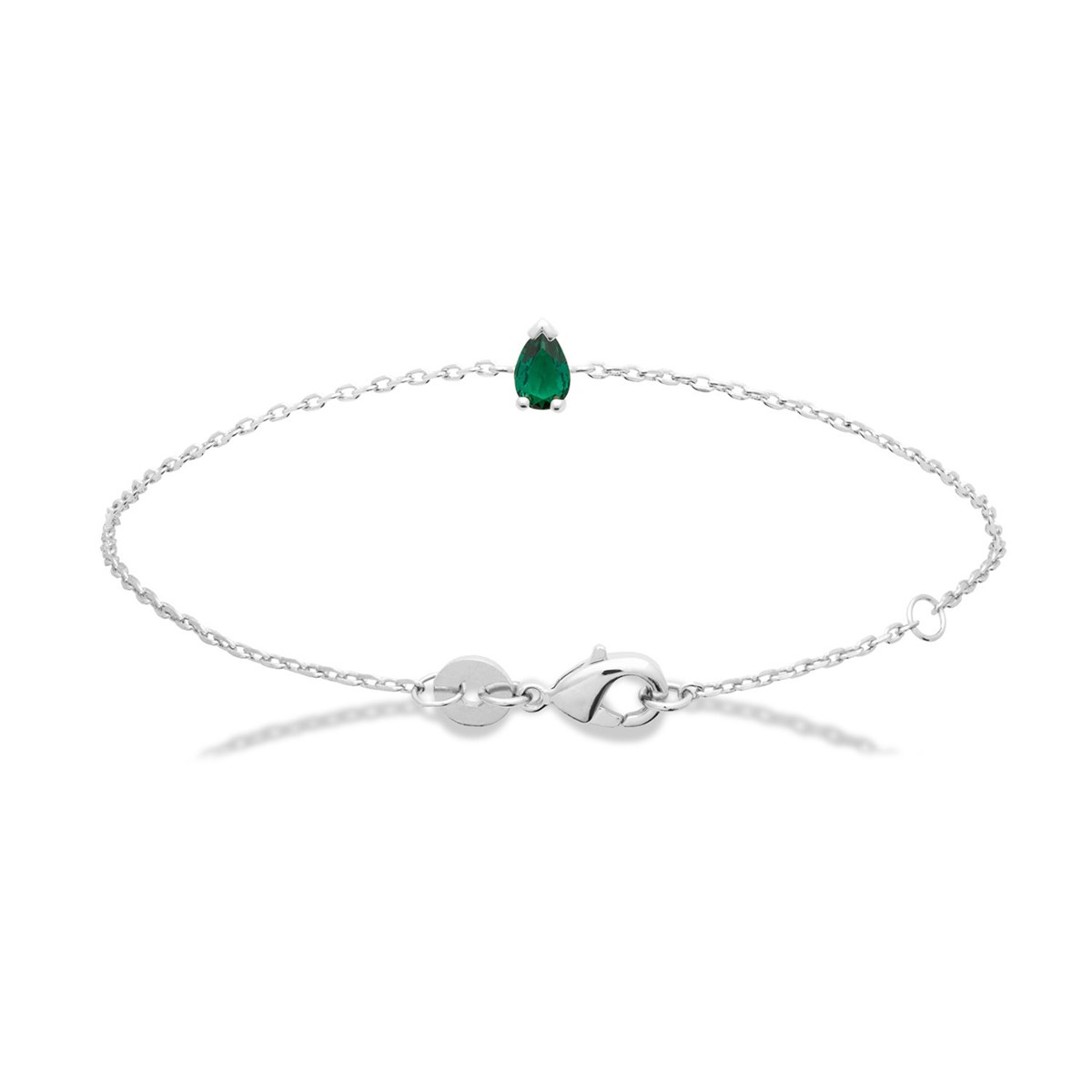 Bracelet Brillaxis argent rhodié oxyde vert