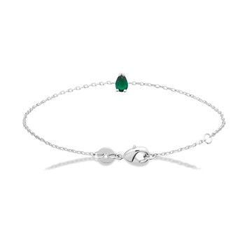 Bracelet Brillaxis argent rhodié oxyde vert