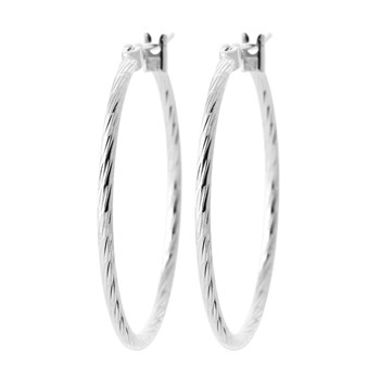 Créoles Brillaxis argent rhodié 30mm