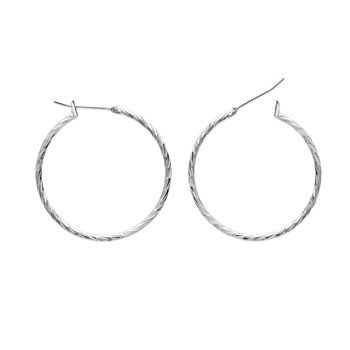 Créoles Brillaxis argent rhodié 30mm