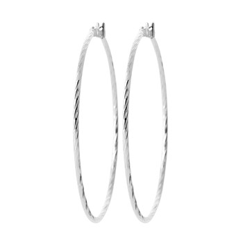 Créoles Brillaxis argent rhodié 50mm