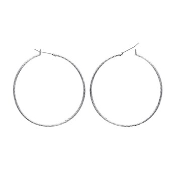 Créoles Brillaxis argent rhodié 50mm