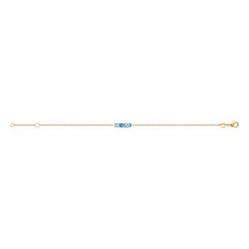 Bracelet Brillaxis plaqué or 3 oxydes bleus