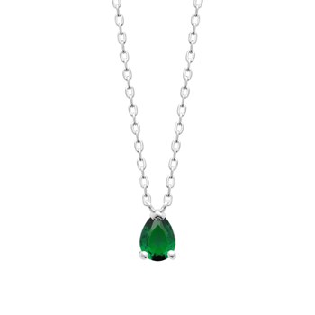 Collier Brillaxis argent rhodié oxyde vert