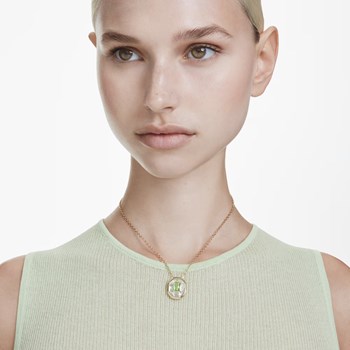 Collier Swarovski Chroma vert et doré