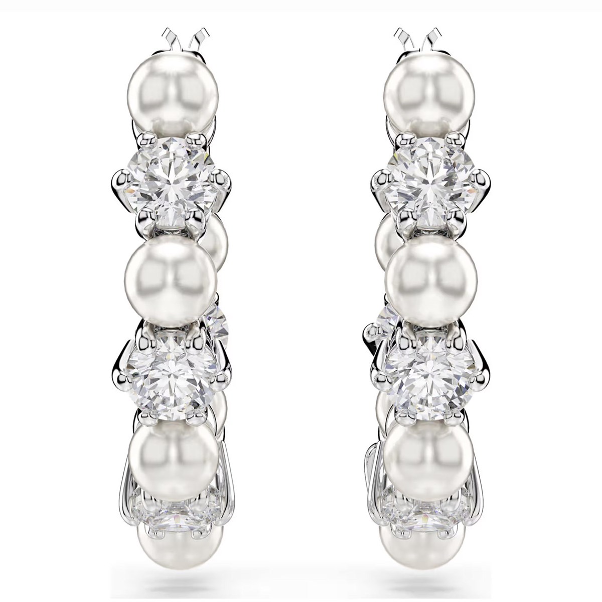 Boucles d'oreilles Swarovski Matrix cristal et perle - vue 3