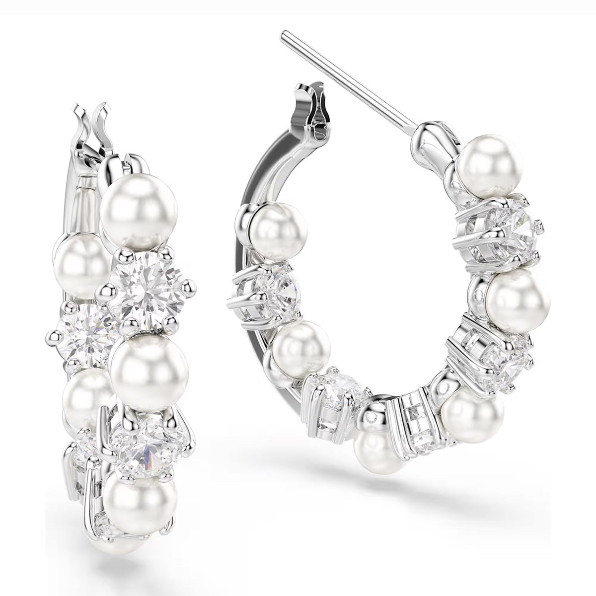 Boucles d'oreilles Swarovski Matrix cristal et perle - vue 4