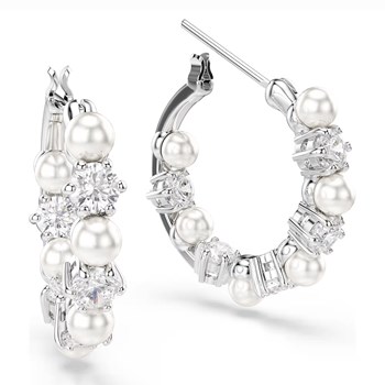 Boucles d'oreilles Swarovski Matrix cristal et perle