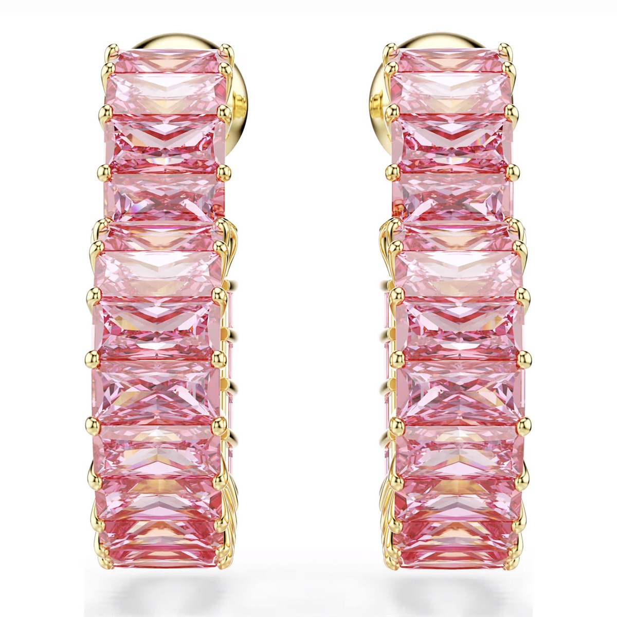 Boucles d'oreilles Swarovski Matrix Coeur_x000D_
doré et rose - vue 3