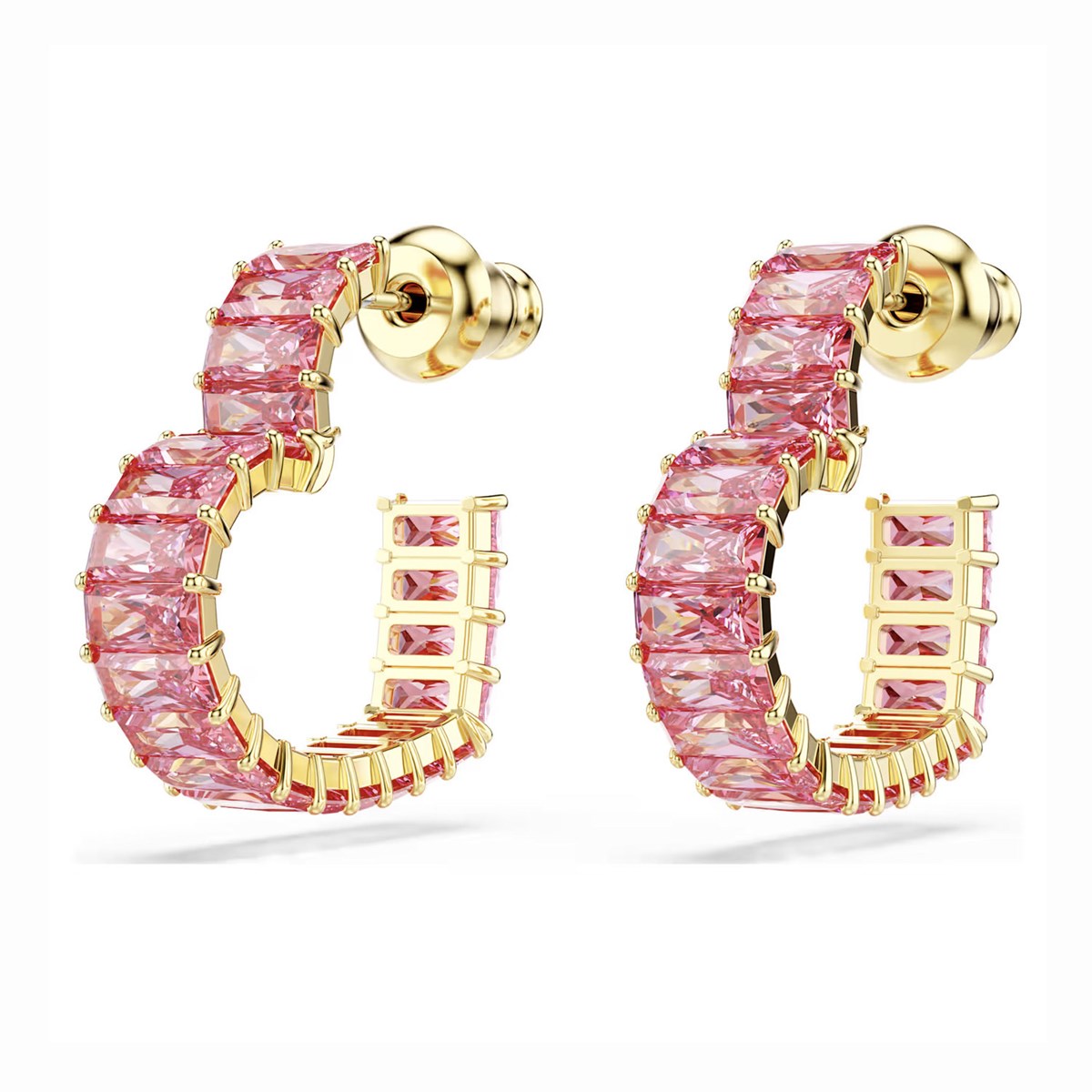 Boucles d'oreilles Swarovski Matrix Coeur_x000D_
doré et rose - vue 4