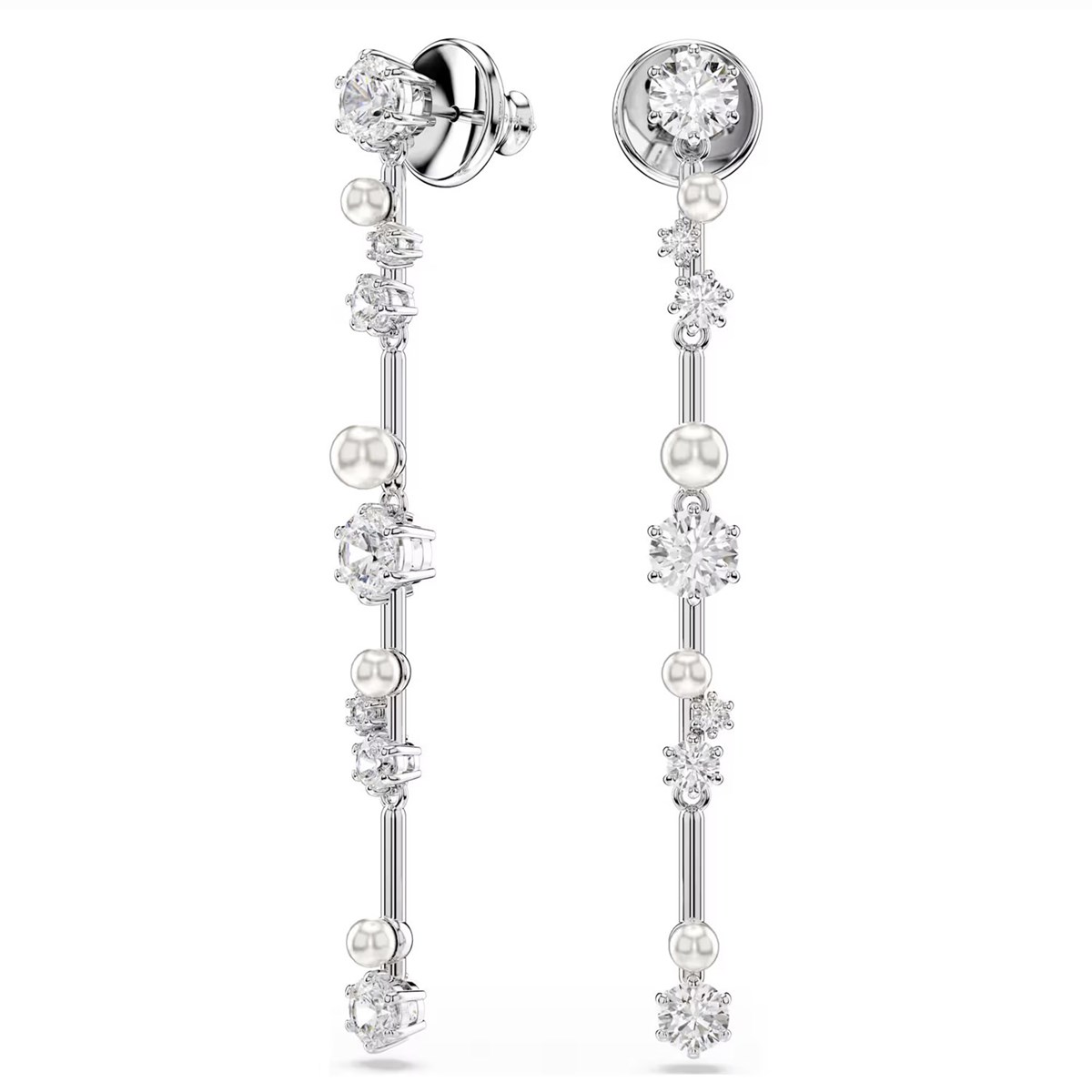 Boucles d'oreilles pendantes Swarovski_x000D_
Constella argenté - vue 3