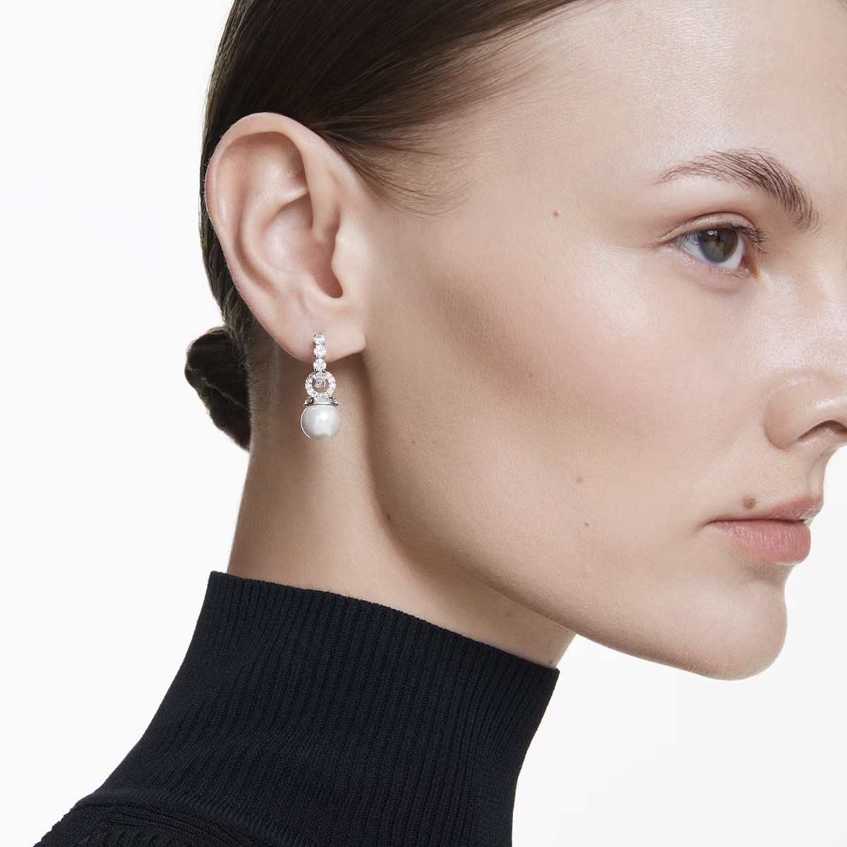 Boucles d'oreilles créoles Matrix Pearl - vue 2